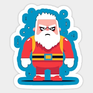 Pop Art Santa: A Colorful and Angry Christmas Illustration Sticker